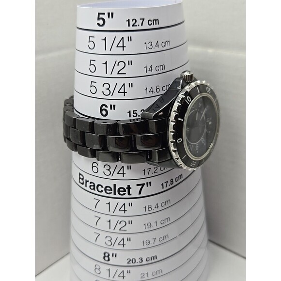 Isaac Mizrahi Live Ceramic Black Watch 35mm Quartz New Battery 3ATM Japan Womens - Picture 6 of 11